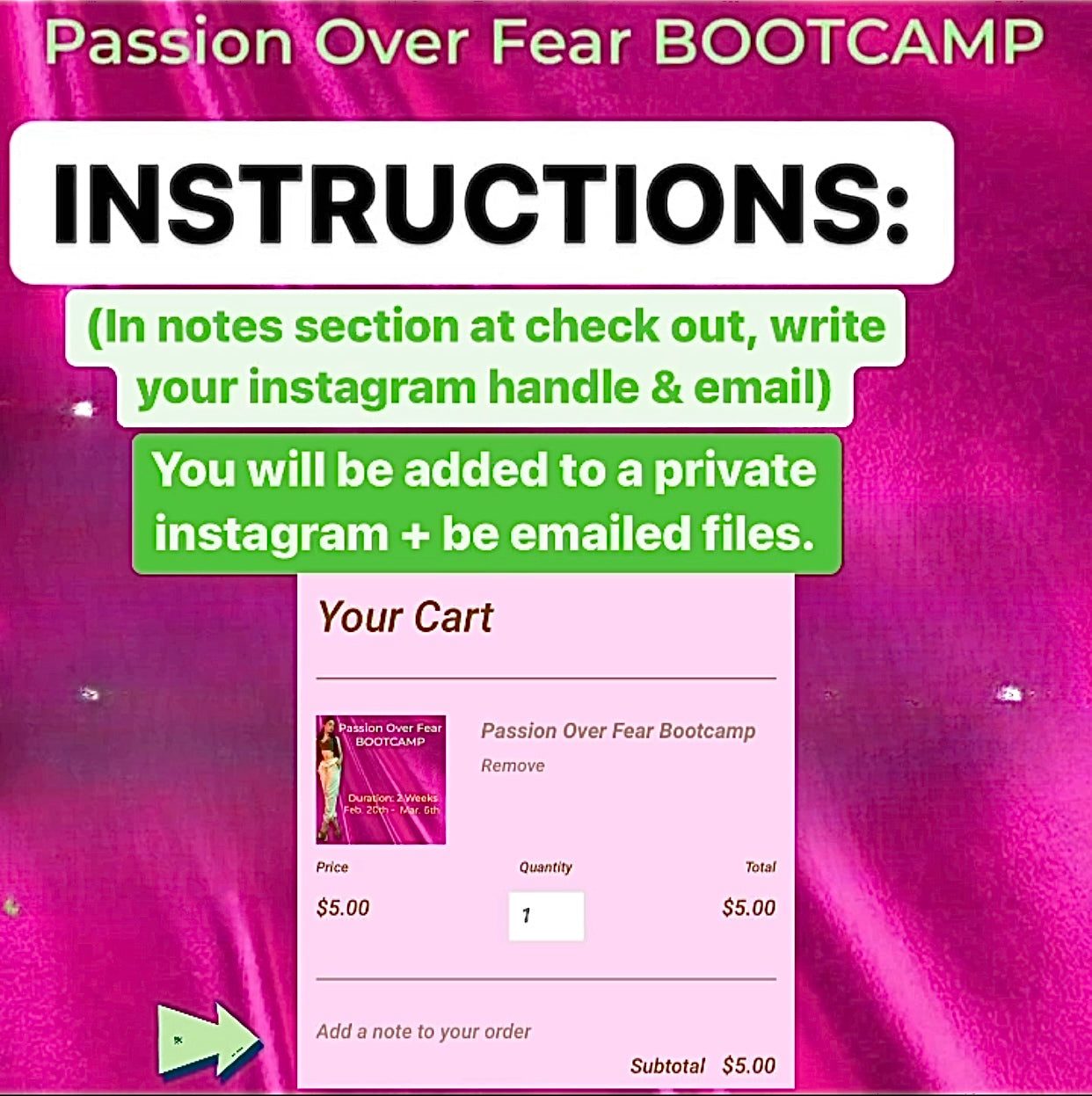 Passion Over Fear Bootcamp