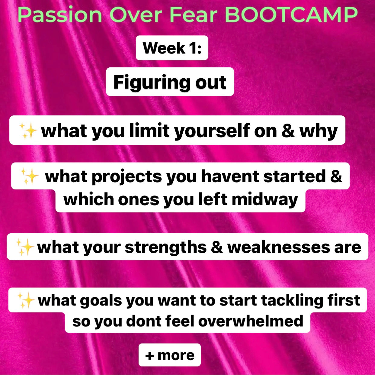 Passion Over Fear Bootcamp