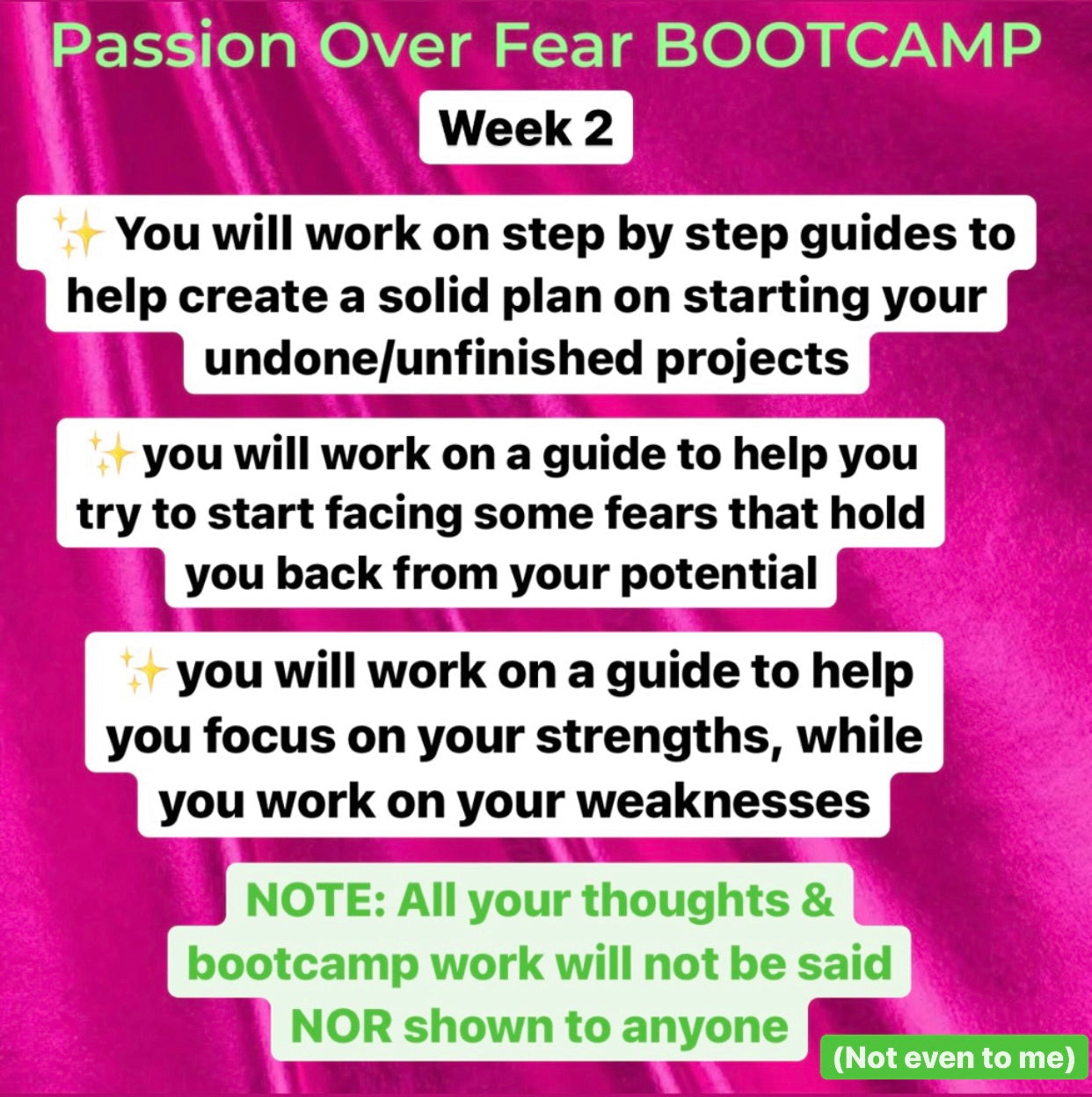 Passion Over Fear Bootcamp